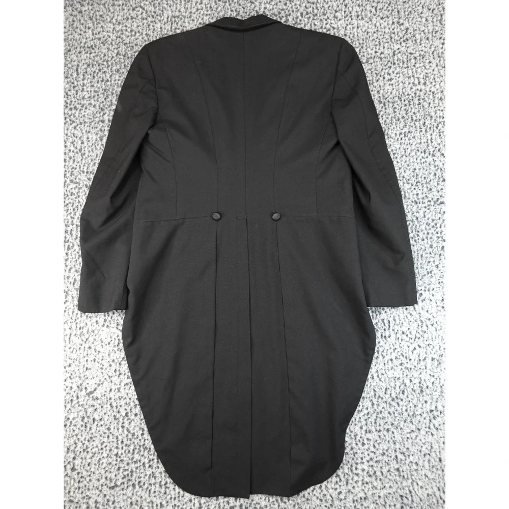 Chaps Ralph Lauren Tuxedo Tailcoat Mens 39L Black Good Satin Peak Lapel USA Made